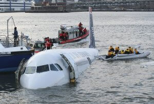 Passengers being rescued after plane crashes into the Hudson River in New York January 15, 2009.